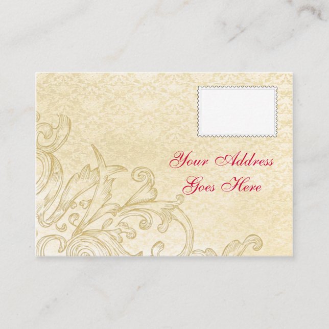 Cartão De Informações Placa Vintage RSVP (Frente)