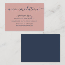 Cartão De Informações Placas de Alojamento de Casamento Azul-Blush de Ma