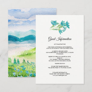 Cartão De Informações Placas de Detalhes de Casamento das Montanhas Prim