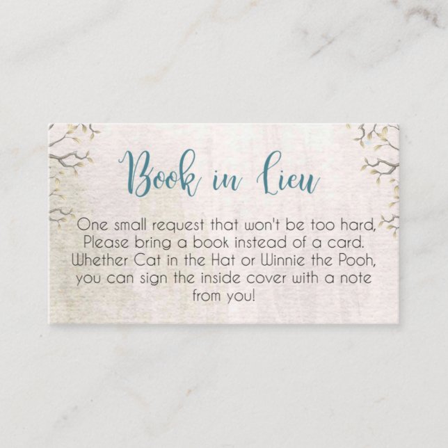 Cartão De Informações placas de fralda de madeira (Frente)