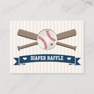 Cartão De Informações Placas de Fralda de Raffle com Bats Cruzados de Ba
