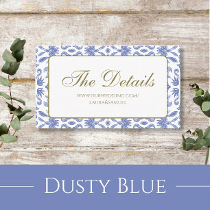 Cartão De Informações Placas de gabinete com padrão azul de poeira