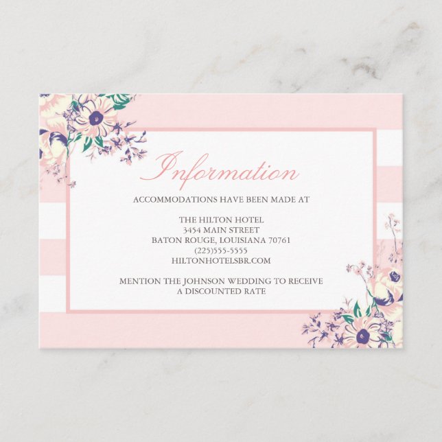 Cartão De Informações Placas de gabinete da Flora Vintage (Frente)