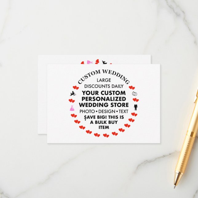 Cartão De Informações Placas de gabinete de casamento personalizadas 10  (Frente/Verso In Situ)