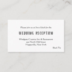 Cartão De Informações Placas de gabinete de Recepção de casamento preta