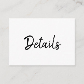 Cartão De Informações Placas de gabinete simples minimalistas Mandy