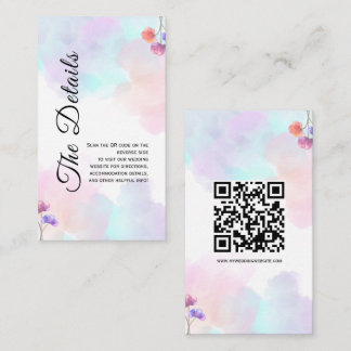Cartão De Informações Placas De Invólucro De Casamento De Cor De Água Bl