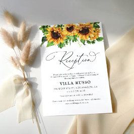 Cartão De Informações Placas de Recepção de casamento de girassol