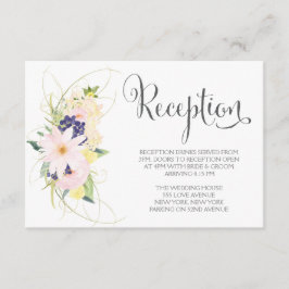 Cartão De Informações Placas de Recepção de casamento Floral Primavera