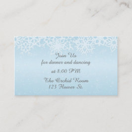 Cartão De Informações Placas de recepção em flocos de neve de inverno