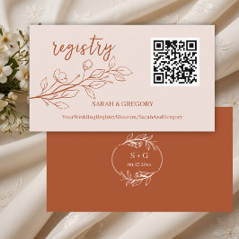 Cartão De Informações Placas de Registro de Casamento Minimalista Floral