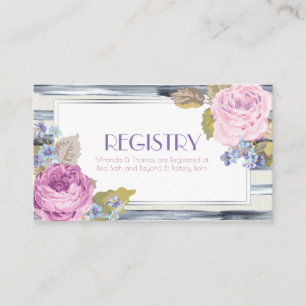 Cartão De Informações Placas de registro de flores e tiras