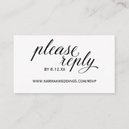 Cartão De Informações Placas Online RSVP de Casamento | Elegante Swirls 
