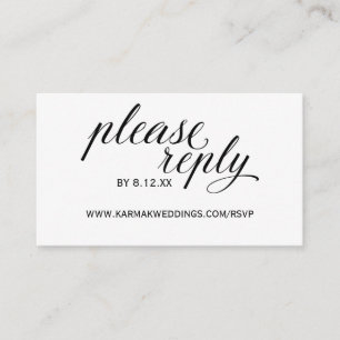 Cartão De Informações Placas Online RSVP de Casamento   Elegante Swirls 