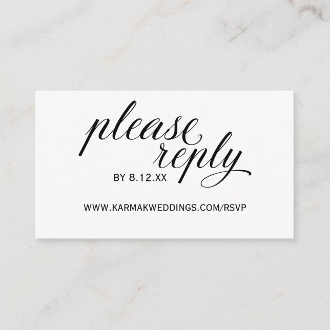 Cartão De Informações Placas Online RSVP de Casamento | Elegante Swirls  (Frente)