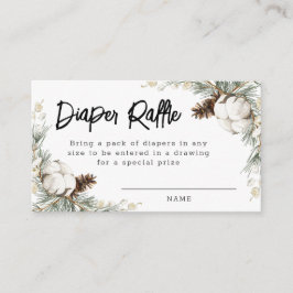 Cartão De Informações Placas Raffle com Fralda Pinecone Spruce
