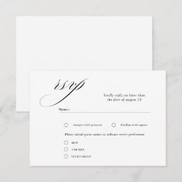 Cartão De Informações Placas RSVP de Casamento de Caligrafia Romântica