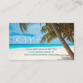 Cartão De Informações Placas RSVP de Casamento de Destino de Palm Trees