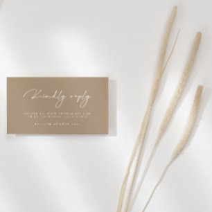 Cartão De Informações Placas RSVP de Casamento de Taupe Moderno Pale