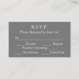 Cartão De Informações Placas RSVP de Casamento Formal Elegante e Cinzas