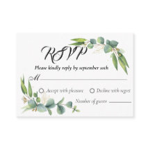 Placas RSVP de Resposta de Casamento Verde Botânic