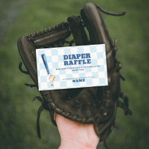 Plaid Slugger Baseball Diaper Raffle Baby Shower 