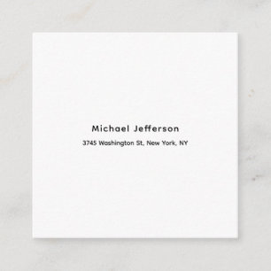 Cartão De Informações Planície Elegante Clássica Única Branca Preta