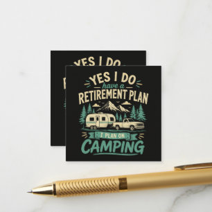Cartão De Informações Plano de aposentadoria de camping