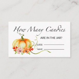 Cartão De Informações Plantação de abóbora floral adivinha quantos cartõ