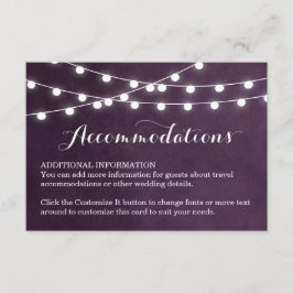 Cartão De Informações Plum String Lights Wedding Insert Card