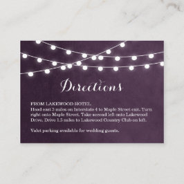 Cartão De Informações Plum String Luzes Direções de Casamento Inserir