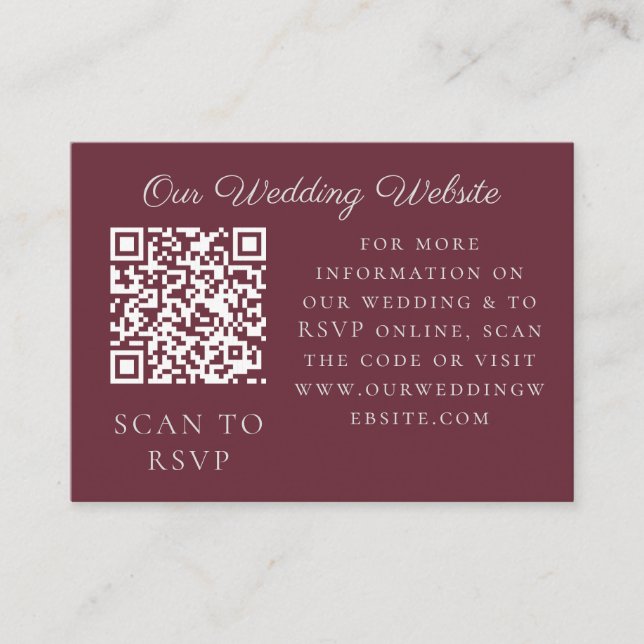 Cartão De Informações Plum White Orchid Pampas Grass Tropical Web QR (Frente)