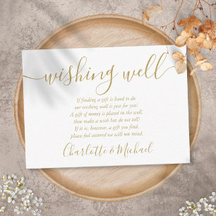 Cartão De Informações Poço de Desejos Assinatura Script Casamento de Our