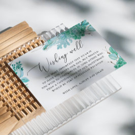 Cartão De Informações Poço de desejos de casamento com suculentas florai