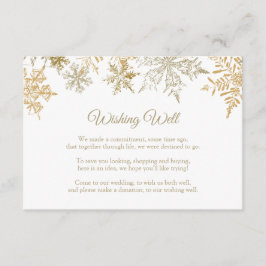 Cartão De Informações Poço de Desejos de Casamento de Natal, Flocos de N