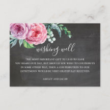 Poço de desejos de casamento em quadro negro. Boho