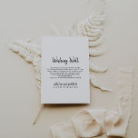 Cartão De Informações Poço de Desejos de Casamento Moderno<br><div class="desc">Este cartão de recinto de poço de desejos de casamento moderno é perfeito para um casamento rústico. O design simples e elegante apresenta tipografia clássica e sofisticada em preto e branco.</div>