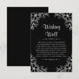 Cartão De Informações Poço de Desejos de Casamento Ornado Branco