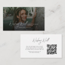 Cartão De Informações Poço de Desejos de Formatura com Código QR de Foto