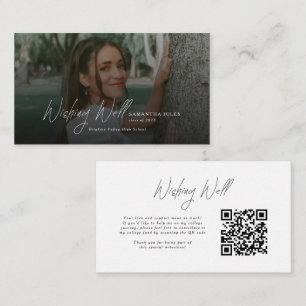 Cartão De Informações Poço de Desejos de Formatura com Código QR de Foto