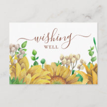 Poço de desejos de girassóis em aquarela. Casament