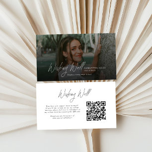 Cartão De Informações Poço de Desejos QR Code de Formatura com Foto Mode