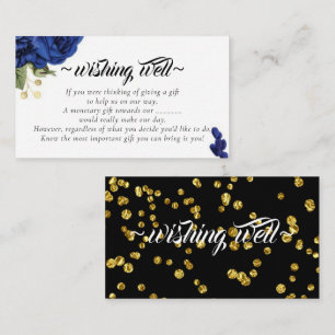 Cartão De Informações Poço dos Desejos de Rosas Azuis para Casamento