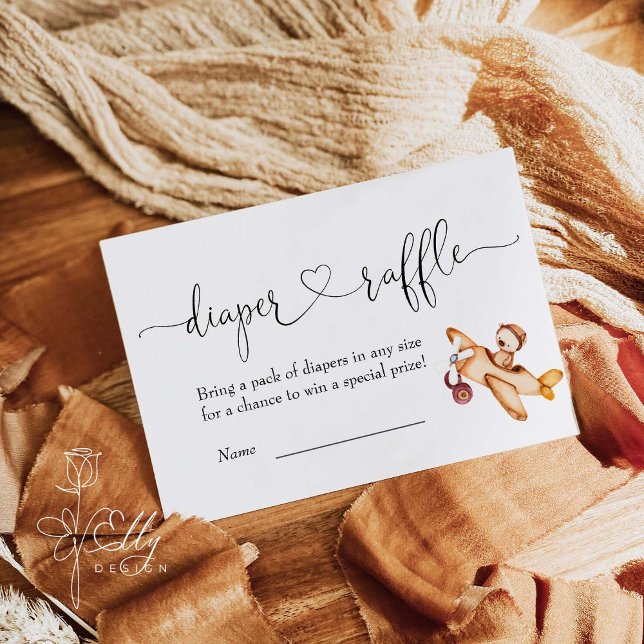 Cartão De Informações Podemos Aguardar O Avião E Levar Fralda Raffle (Criador carregado)