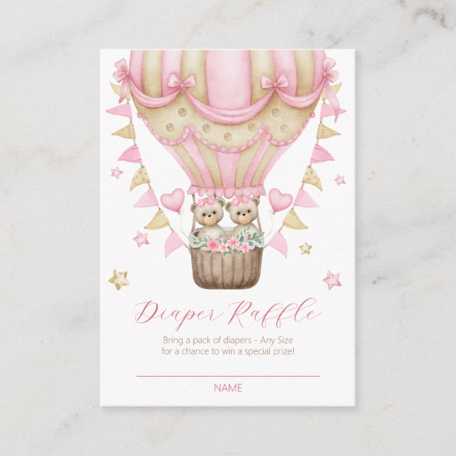 Cartão De Informações Podemos Esperar Garota Gêmea Fralda Raffle (Frente)