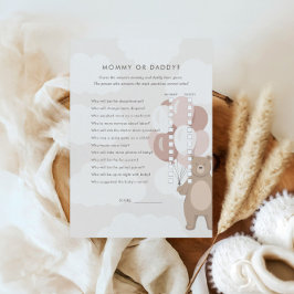 Cartão De Informações Podemos Esperar. | Mamãe rosa ou jogo de Pai