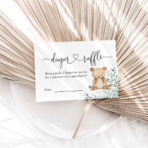 Cartão De Informações Podemos Esperar O Urso Verde Fralda Raffle