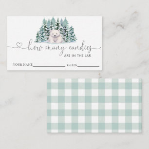 Cartão De Informações Polar Bear Chá de fraldas Adivinha Quantas Canetas