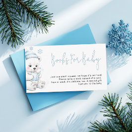 Cartão De Informações Polar Bear Winter Baby Boy Shower Books Request