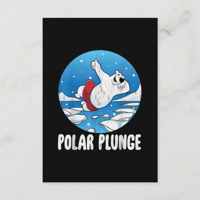 Cartão De Informações Polar Plunge Ice Salta Urso Polar Natação de inver (Frente)